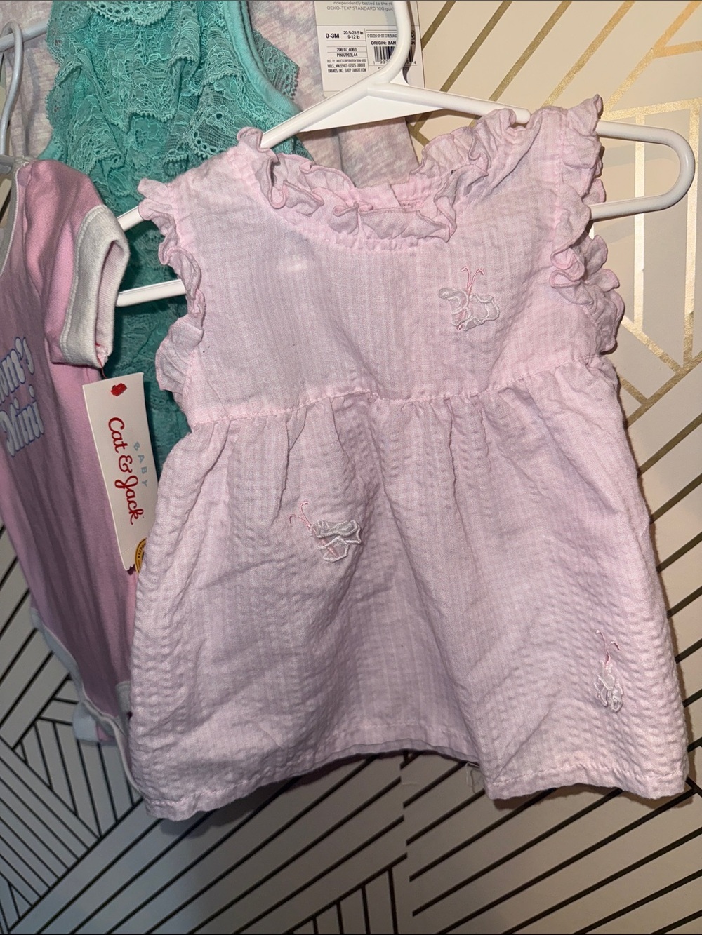 Baby Girls Pink & Mint Clothing Set - 4 Piece - Picture 3 of 5